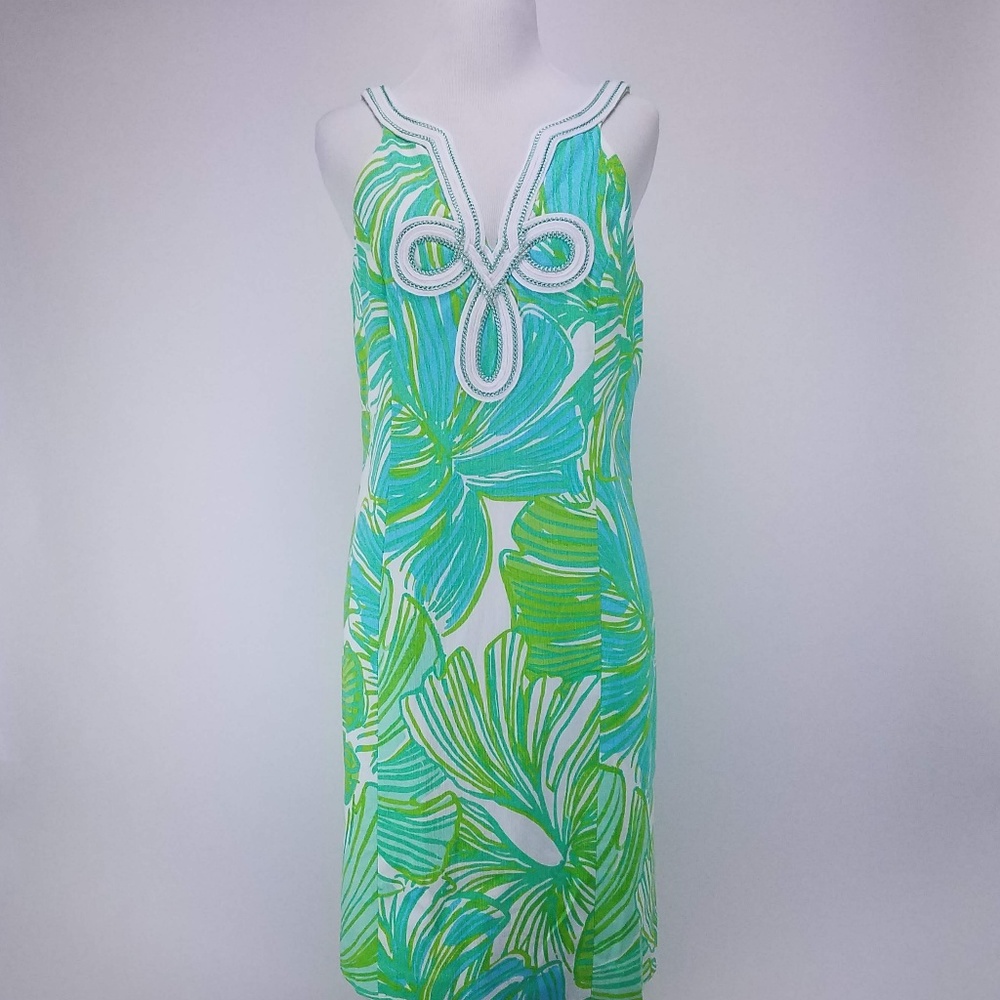 Lily Pulitzer Green Sheen Fronds Place Tessa Sz 4